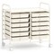 Costway 12 Drawers Rolling Cart Storage Scrapbook Paper Studio Organizer Bins Macaron/White/Light Pink/Purple/Pink/Clear/Gray/Rainbow/Multicolor/Hot Pink/Black